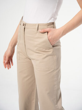 Wide Leg Chino Beige