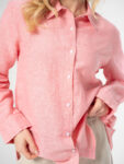 Linen Shirt Women Coral Pink