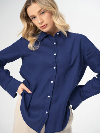 Linen Shirt Women Blue