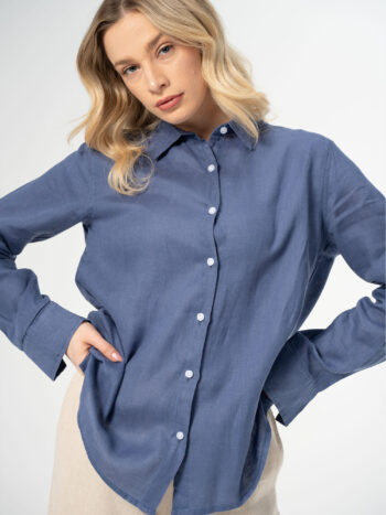 Linen Shirt Women Blue