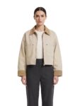 Crop Boxy Jacket Beige Front