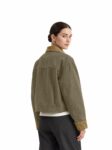 Crop Boxy Jacket Khaki Front