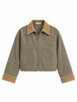 Crop Boxy Jacket Khaki Front