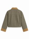 Crop Boxy Jacket Khaki Front
